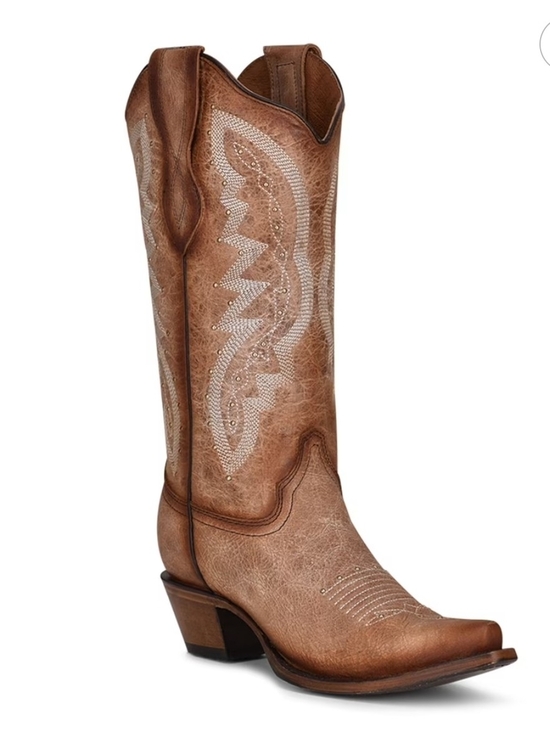 Circle G Shoes - Circle G Women's 13 in. Embroidery/Studs Cowhide Western Boots